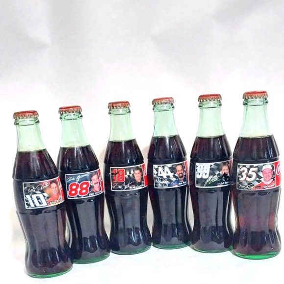 6 PACK NASCAR COCA- COLA 8 OZ BOTTLES *COLLECTIBLE* - Picture 1 of 7